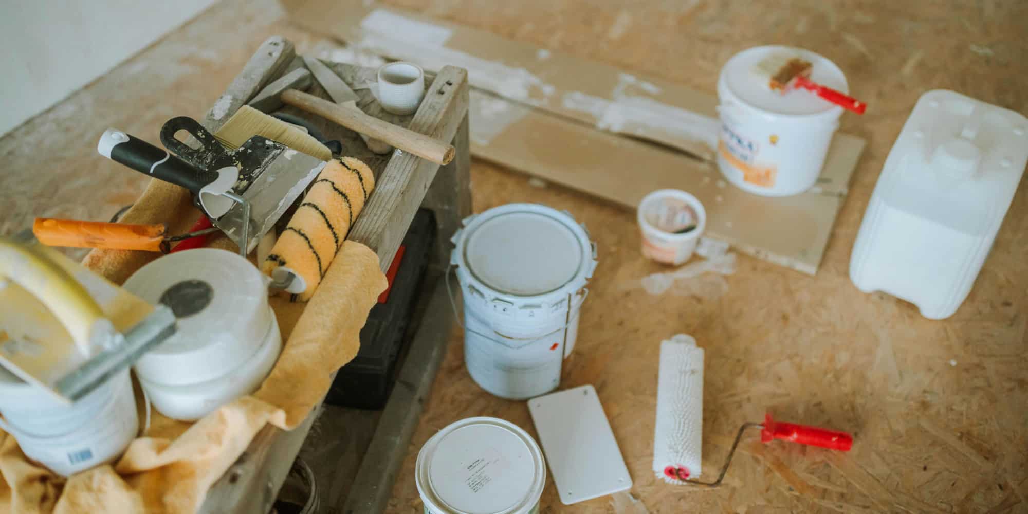 Painting tools at a job site - Professional Painting Service in London, Ontario